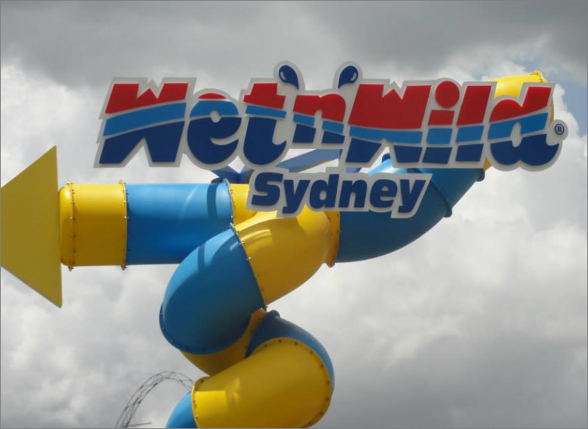 Wet and wild Sydney water park sign