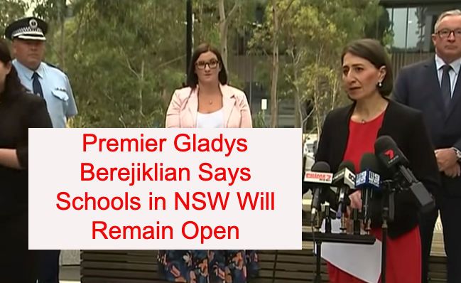 Premier Gladys Berejiklian Says Schools in NSW Will Remain Open